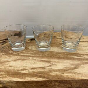 1950's - Libbey Glass - Symphony Etched Frosted Square - Old Fashion - Low Ball